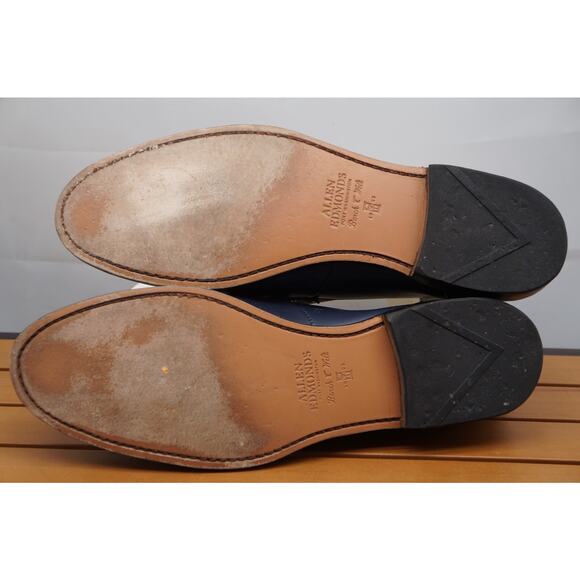 Allen Edmonds "RANDOLPH" Men's Leather BIT Penny Loafers 13 D Navy (580N) - Picture 13 of 15